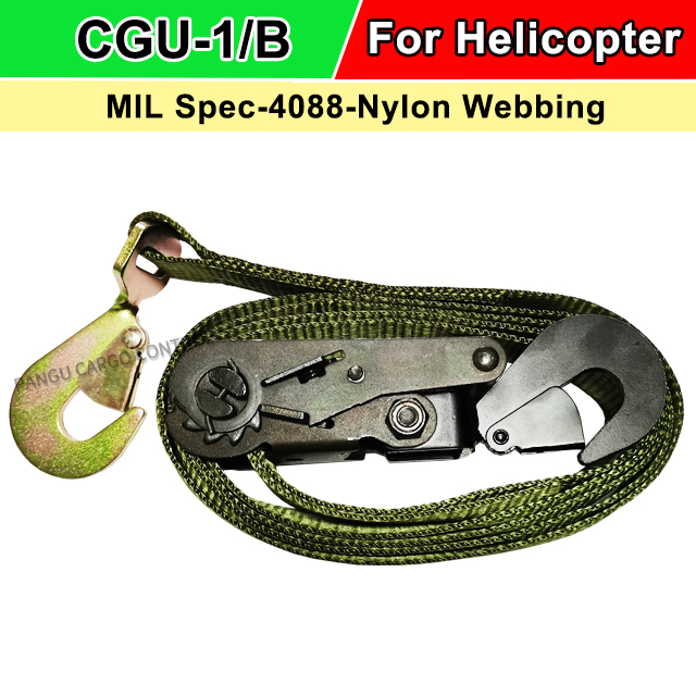 Correas de amarre de trinquete militar OEM/ODM CGU-1/B MIL-W-27265 Correas de nailon 4088 MIL-W Tipo 7/8/13/22/26 Correas de carga aérea para helicóptero